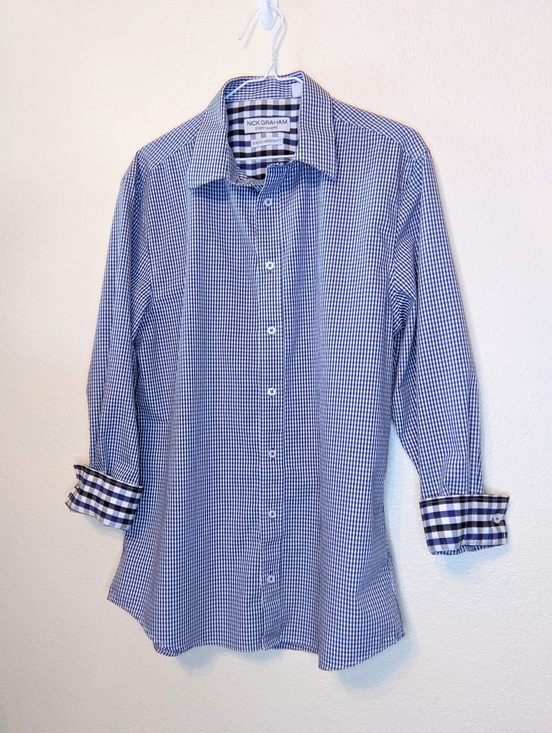 Nick Graham Other - NICK GRAHAM EVERYWHERE Checked Long Sleeve Cotton Shirt Large